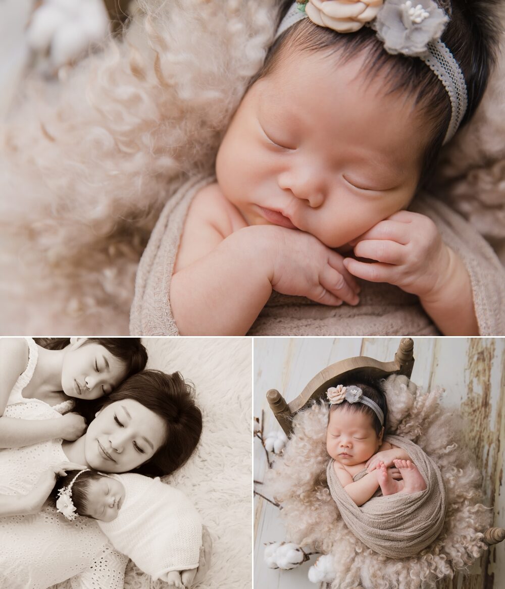 Emily媽麻一家來拍新生兒寫真，這張是這一系列相片的組合故事設計相片！