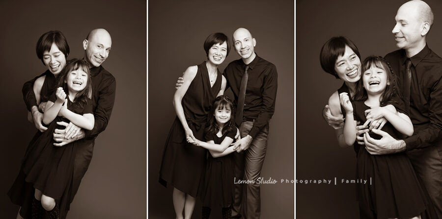 純慧媽麻一家人來拍照，這三張黑白相片好美，一連串的動作好有故事性！