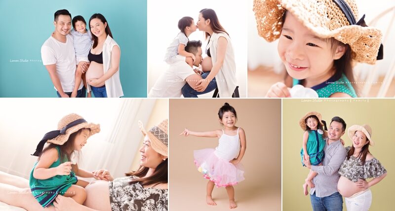 郝薆一家來拍孕媽媽寫真＆家庭攝影，這張是這一系列相片的組合故事設計相片！