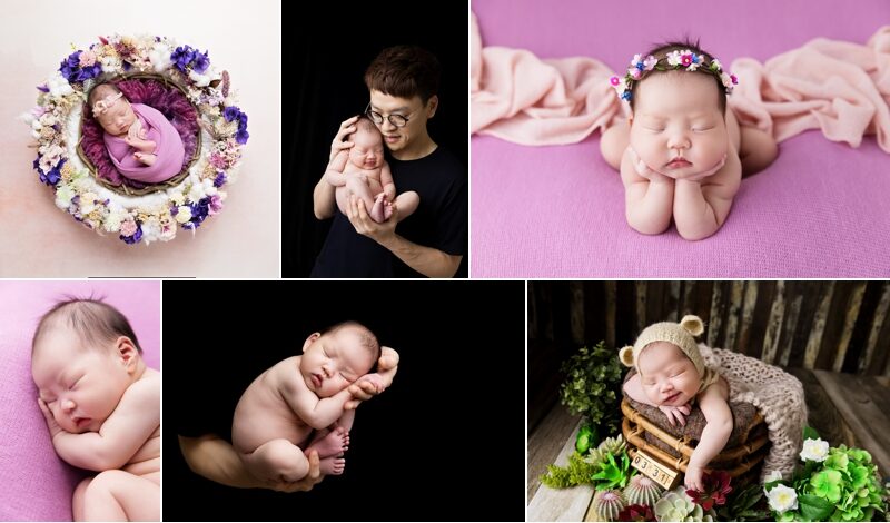 倩兒媽麻一家來拍新生兒寶寶的全家福，這張是這一系列相片的組合故事設計相片！