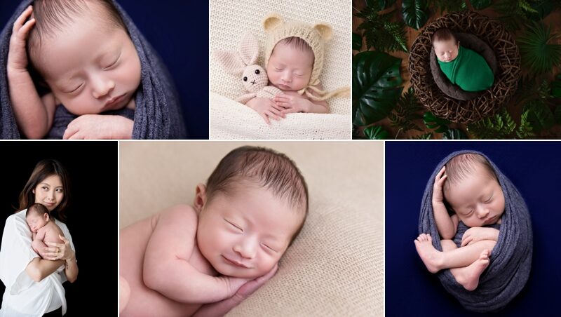 Eva媽麻的寶寶剛出生來檸檬巷館拍照，這張是Eva媽麻剛出生的寶寶的相片的組合故事設計相片，可以看到寶寶這系列的相片好豐富！