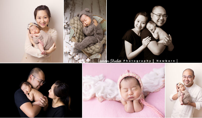 珮綺媽麻一家來拍新生兒攝影，這是這一系列許多相片的組合故事設計相片