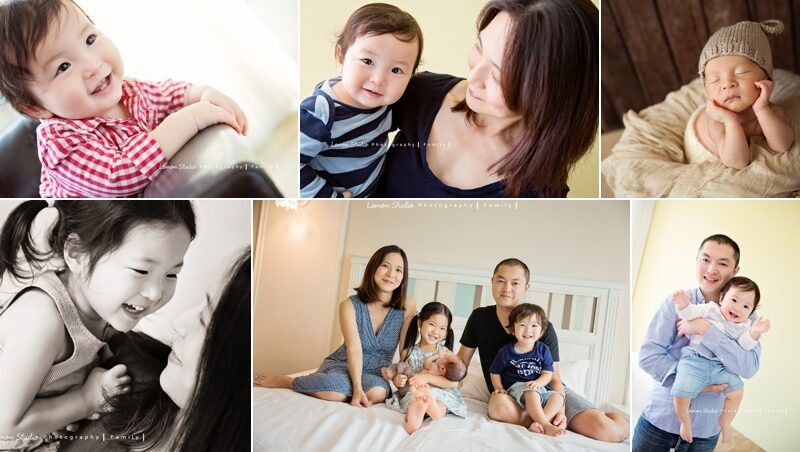 野村師傅一家來拍家庭攝影＆三寶剛出生的新生兒寫真，這張是這一系列相片的組合故事設計相片！