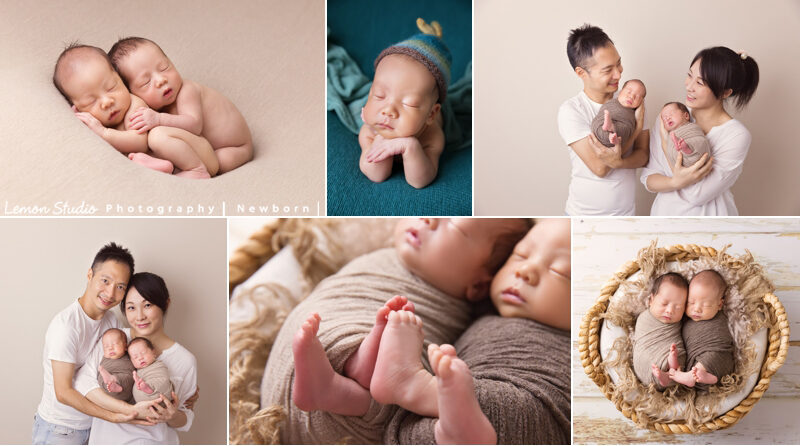 家誼媽麻的雙胞胎寶寶來拍照，這是這系列相片的組合故事設計相片！