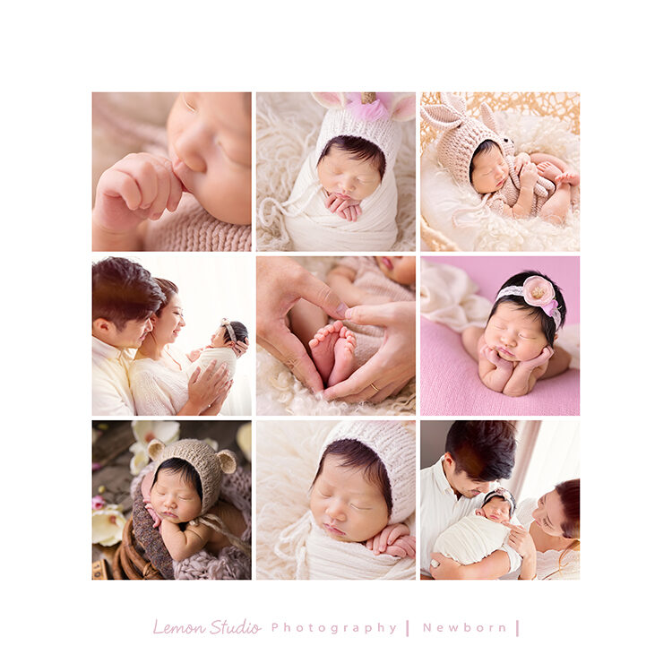 小林＆郭郭的小鹿寶寶來拍新生兒寫真照，這張是小鹿的許多相片的組合故事設計相片！