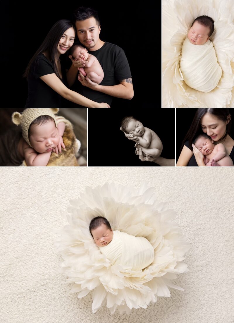 冠伶媽麻一家來拍新生兒攝影，這張是這一系列相片的組合故事設計相片！