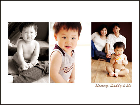 可愛的雋希和爸拔媽麻來拍照！這張是系列相片中的三張做成的故事設計相片！