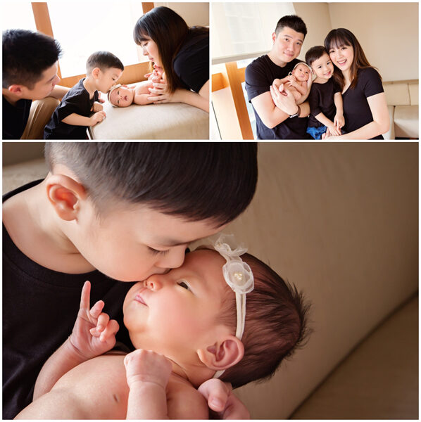 這張是爸拔媽麻、大寶和剛出生的二寶一起來拍照的相片!