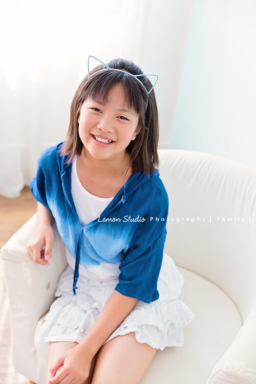 從美國回台的Angeliue &Jocelyu & Derek一家人來拍家庭攝影，這是可愛的二姐！