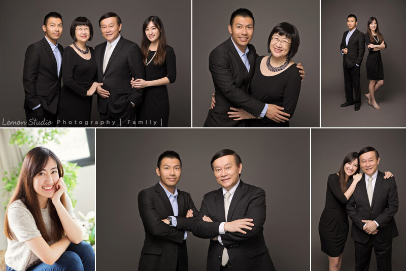 朱勝爸拔一家的孩子已成年一家人來拍週年紀年照，穿著正式的服裝拍照，拍起來很優雅！