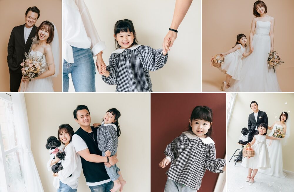Kaka媽麻一家來拍家庭&寵物寫真，這張是這一系列相片的組合故事設計相片！