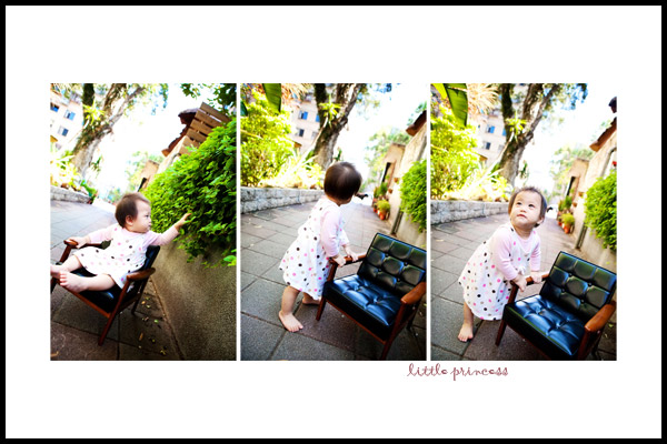 關於家庭攝影的服裝搭配＆元素，這張是芭蕾咖啡老闆老闆娘的女兒在咖啡廳外拍攝的相片！