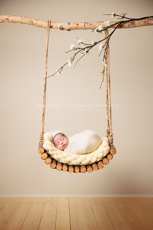 Cherie媽麻懷孕時拍了美麗的相片後，接著就是這次慶祝三寶加入這個大家庭的新生兒寶寶寫真，雙胞胎哥哥們期待小弟很久了，這張是三寶個人的新生兒寶寶照之一，很特別的佈置與場景啊！